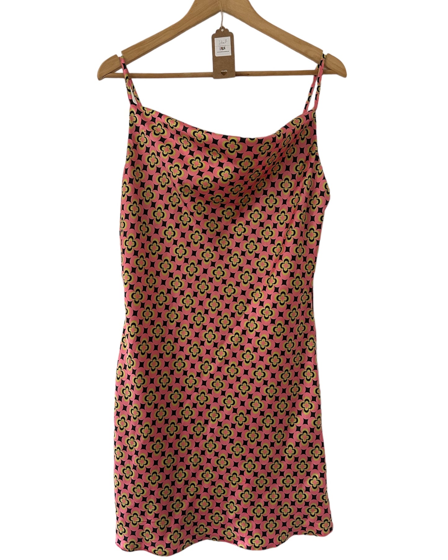 Preloved River Island Flower Power Cami Dress, adjustable Straps Size 14