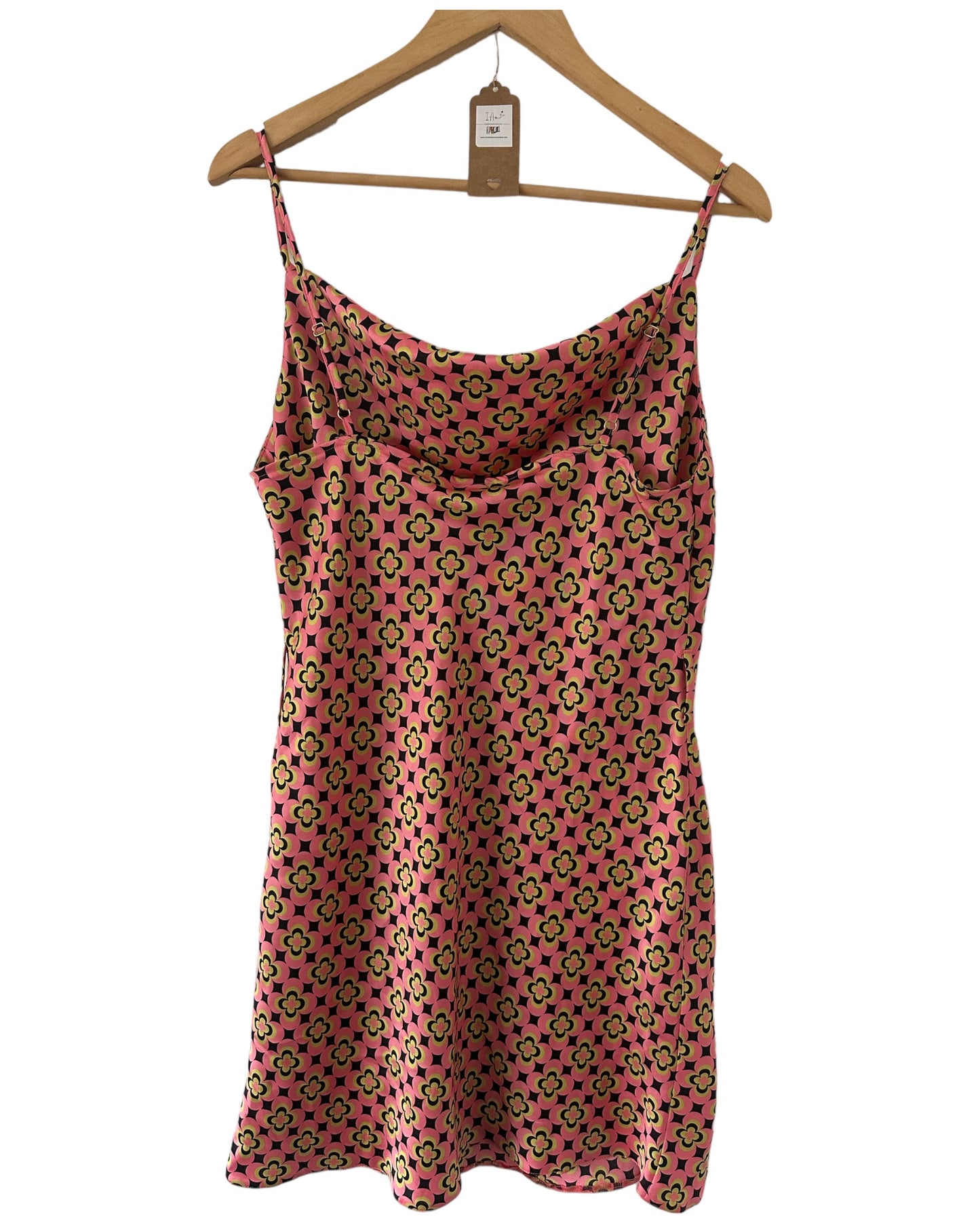 Preloved River Island Flower Power Cami Dress, adjustable Straps Size 14