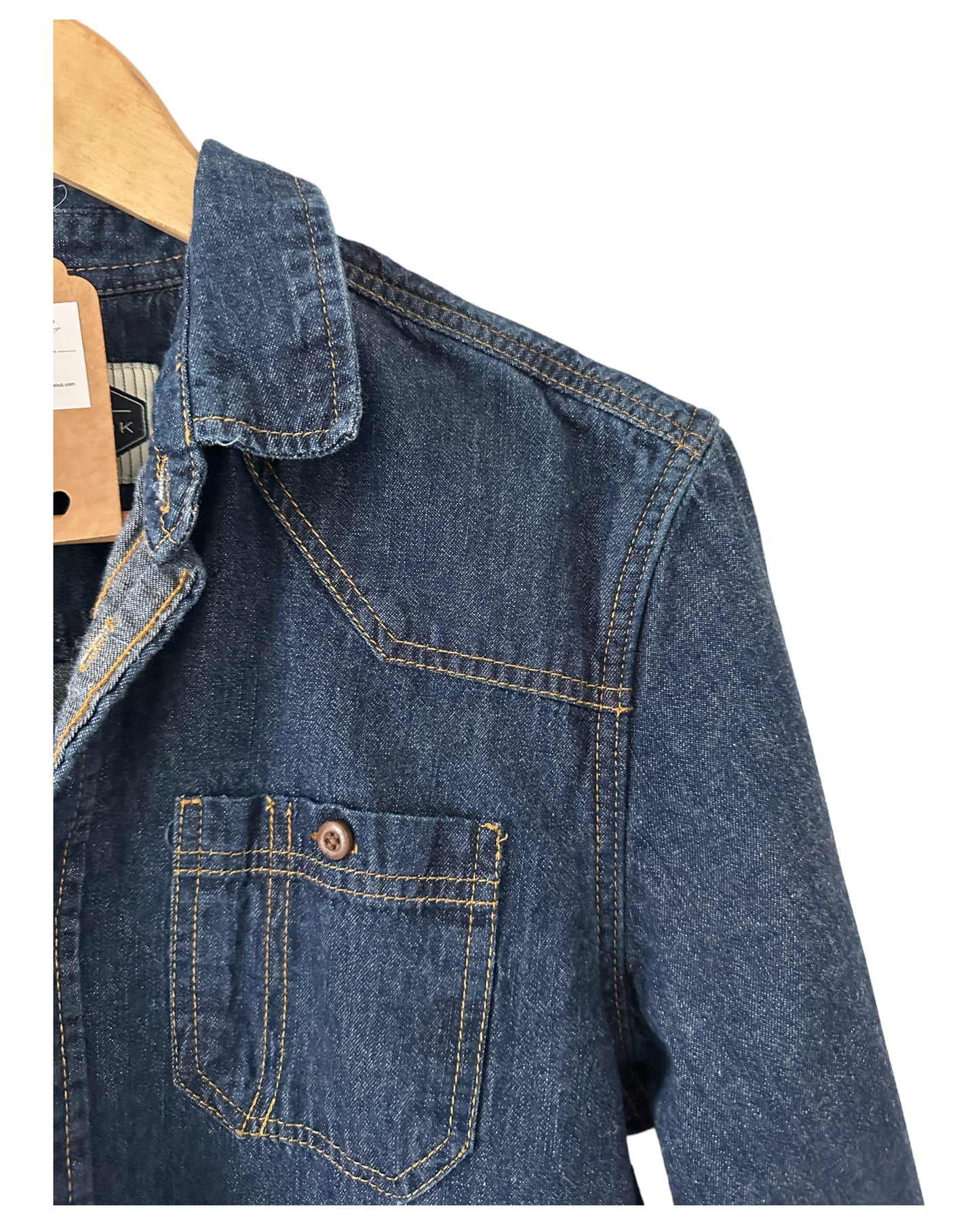 Preloved Men's Denim Shirt by New Look, Size Small.