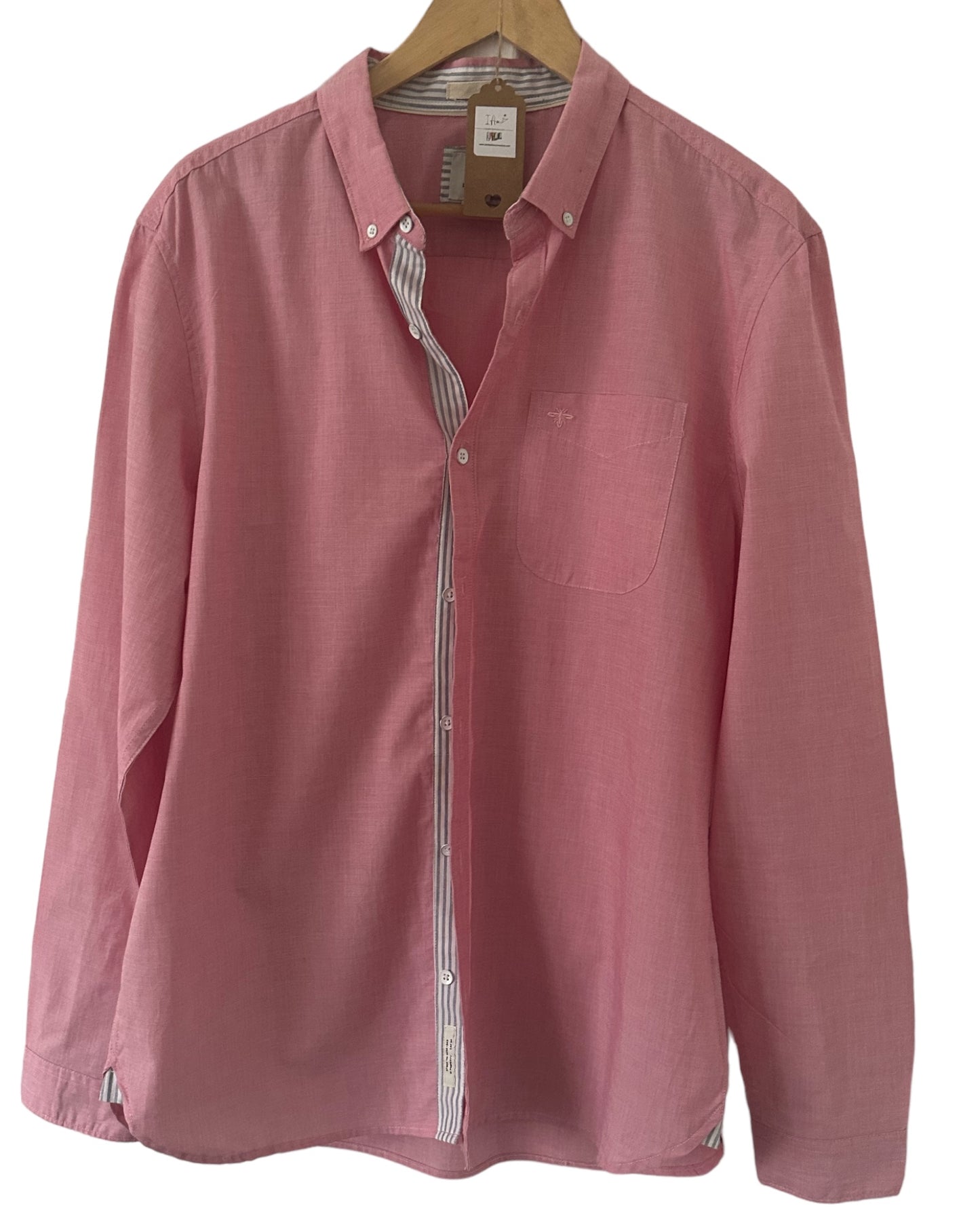 Preloved River Island Smart Pink Cotton Shirts, Men's size Large