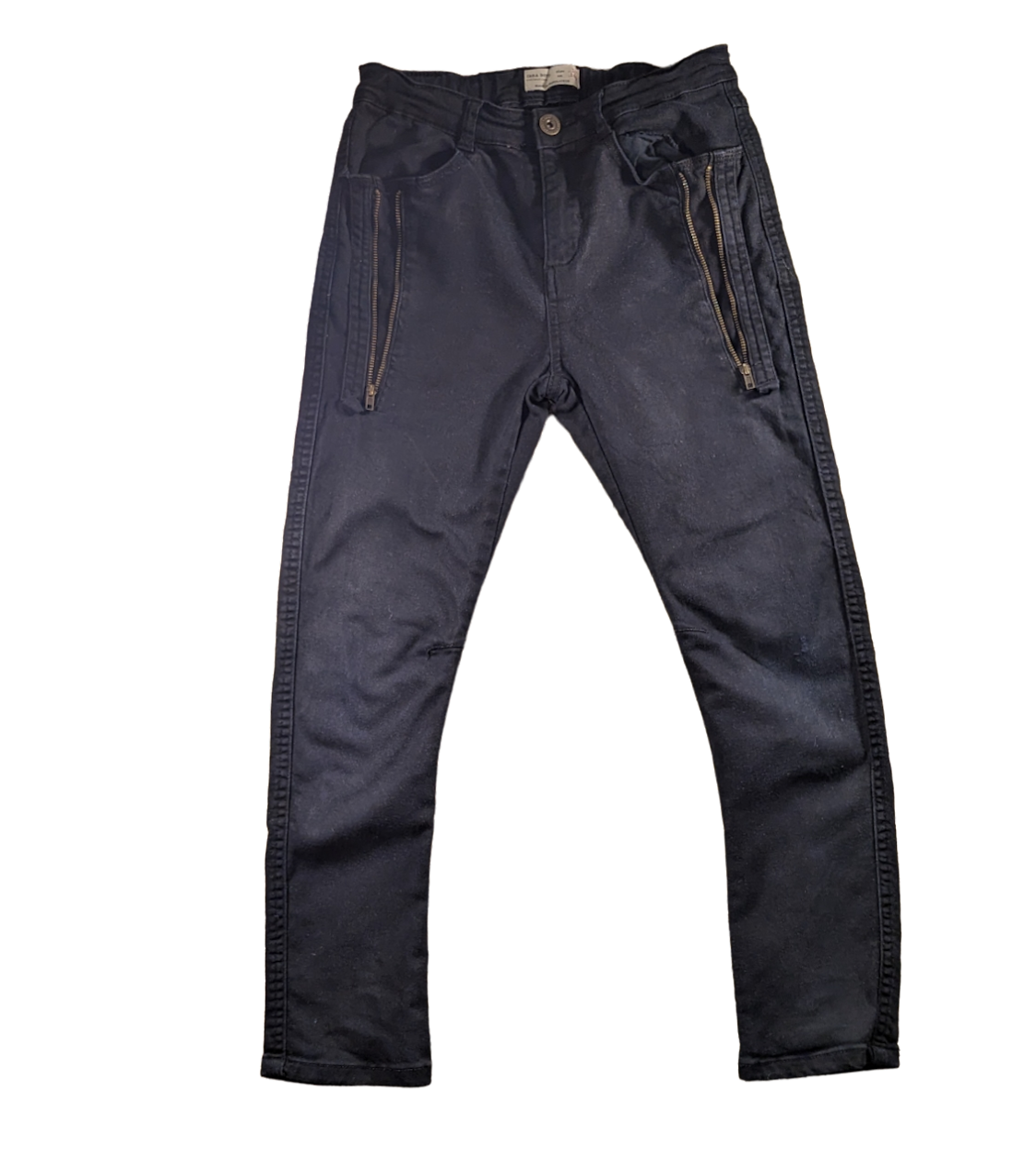 Zara Boys Collection Size 10 Years Black Jeans with trendy zip details