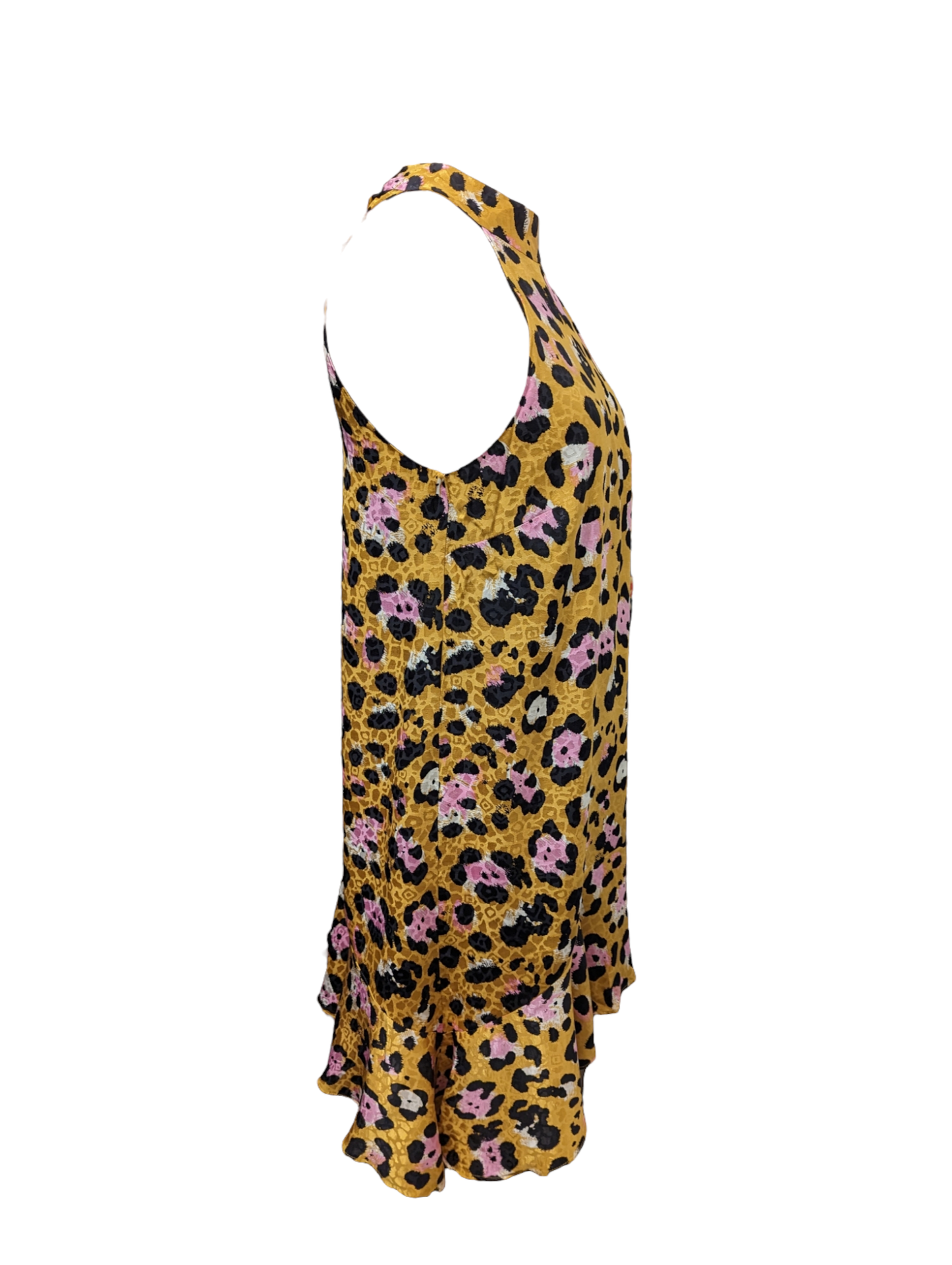 Preloved halter neck dress, gold and pink