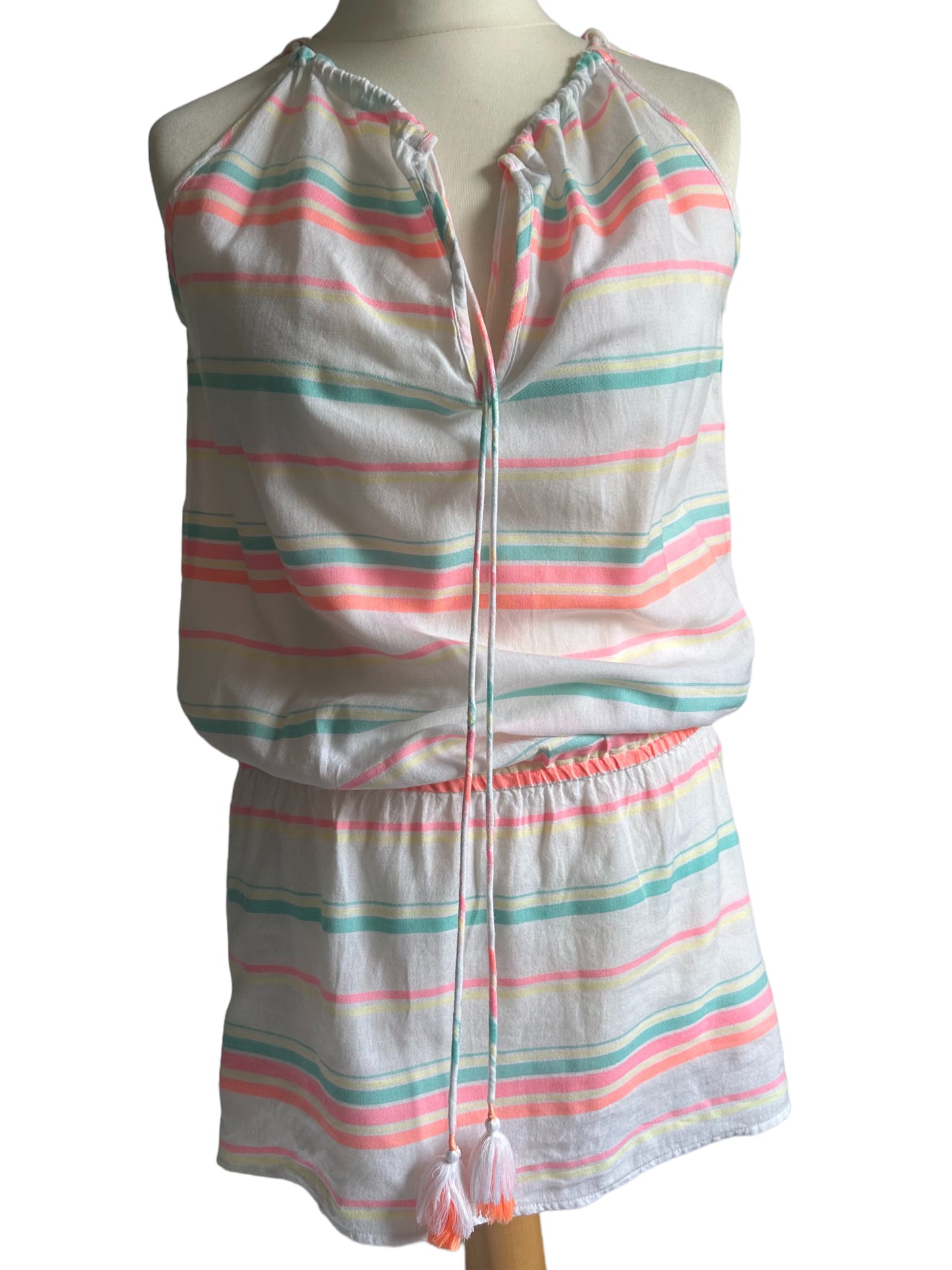 Sunuva white with stripes  Beach Dress