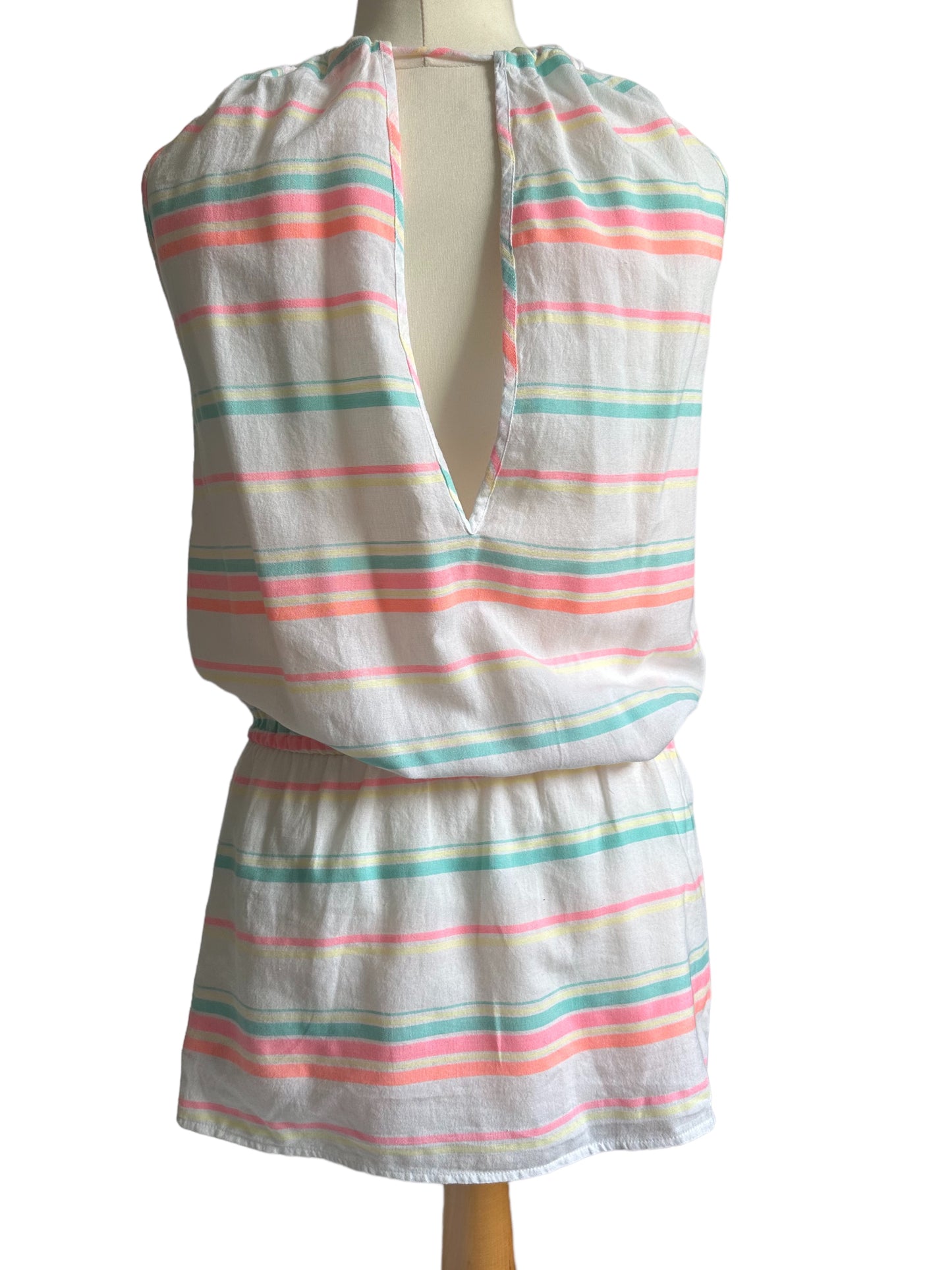 Sunuva white with stripes  Beach Dress