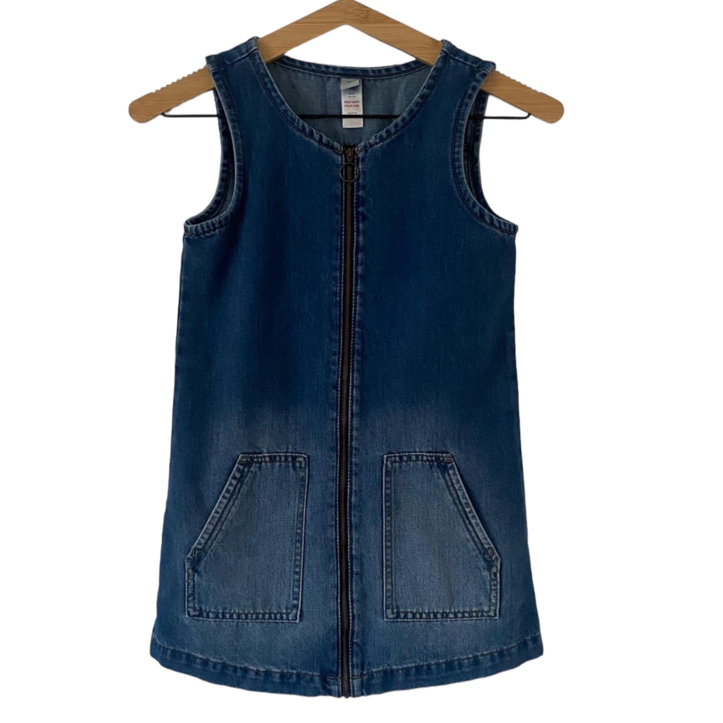 Denim dress with zip detailing