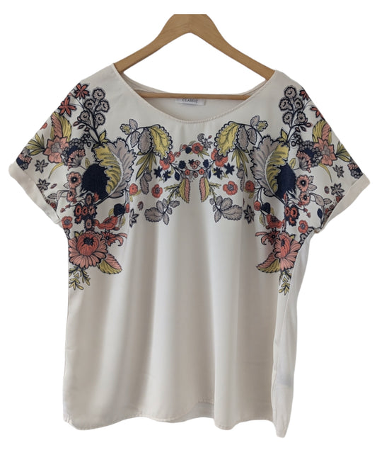 Flower top short sleeved