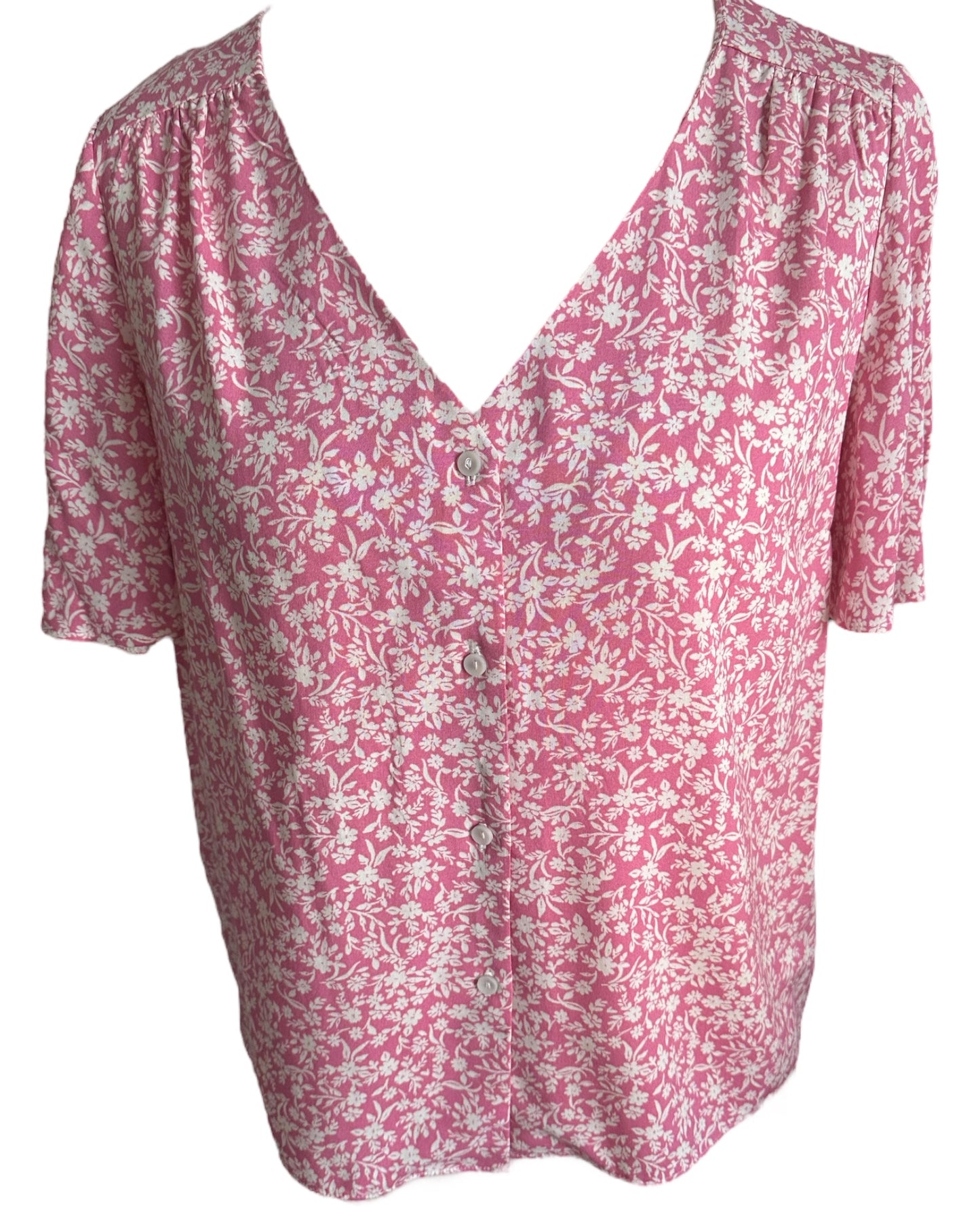 Pink V Neck Blouse New With Tags