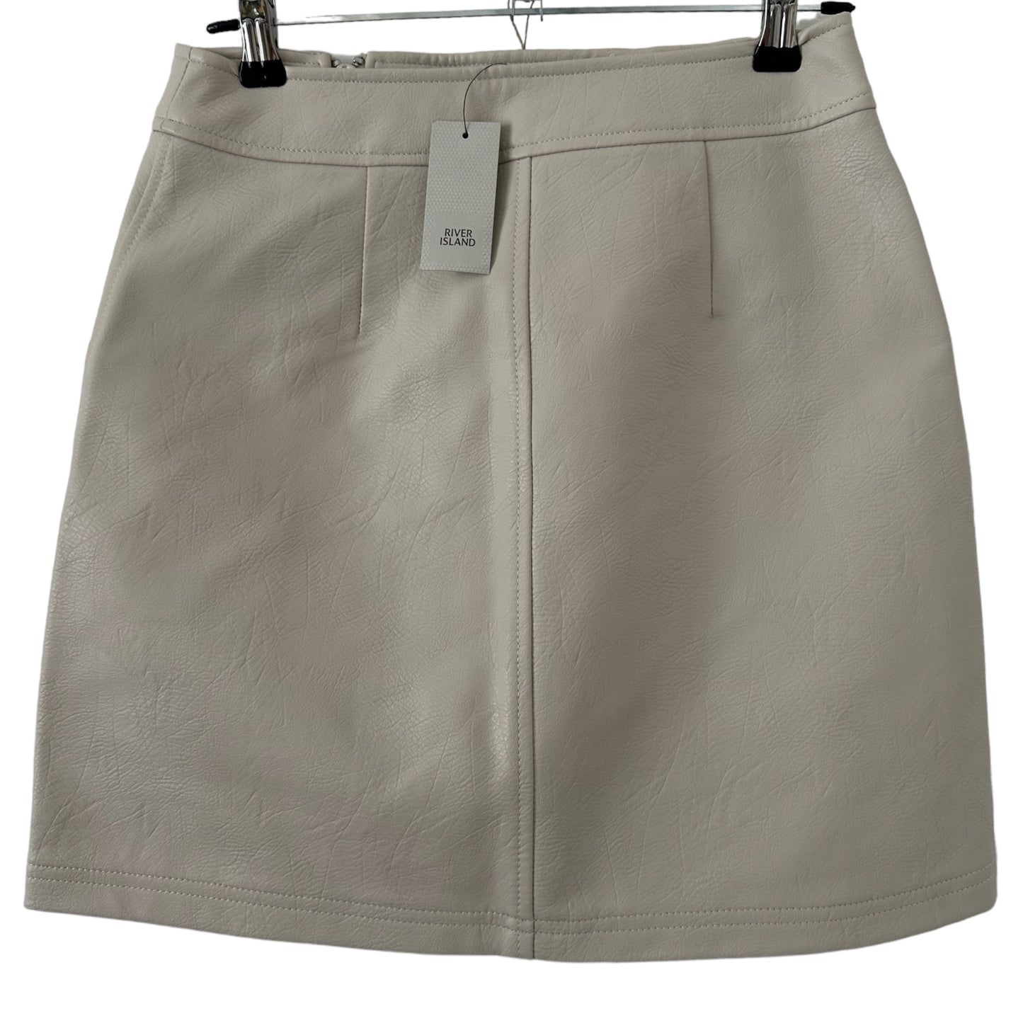 Cream Leather Feel Mini Skirt (NWT) 