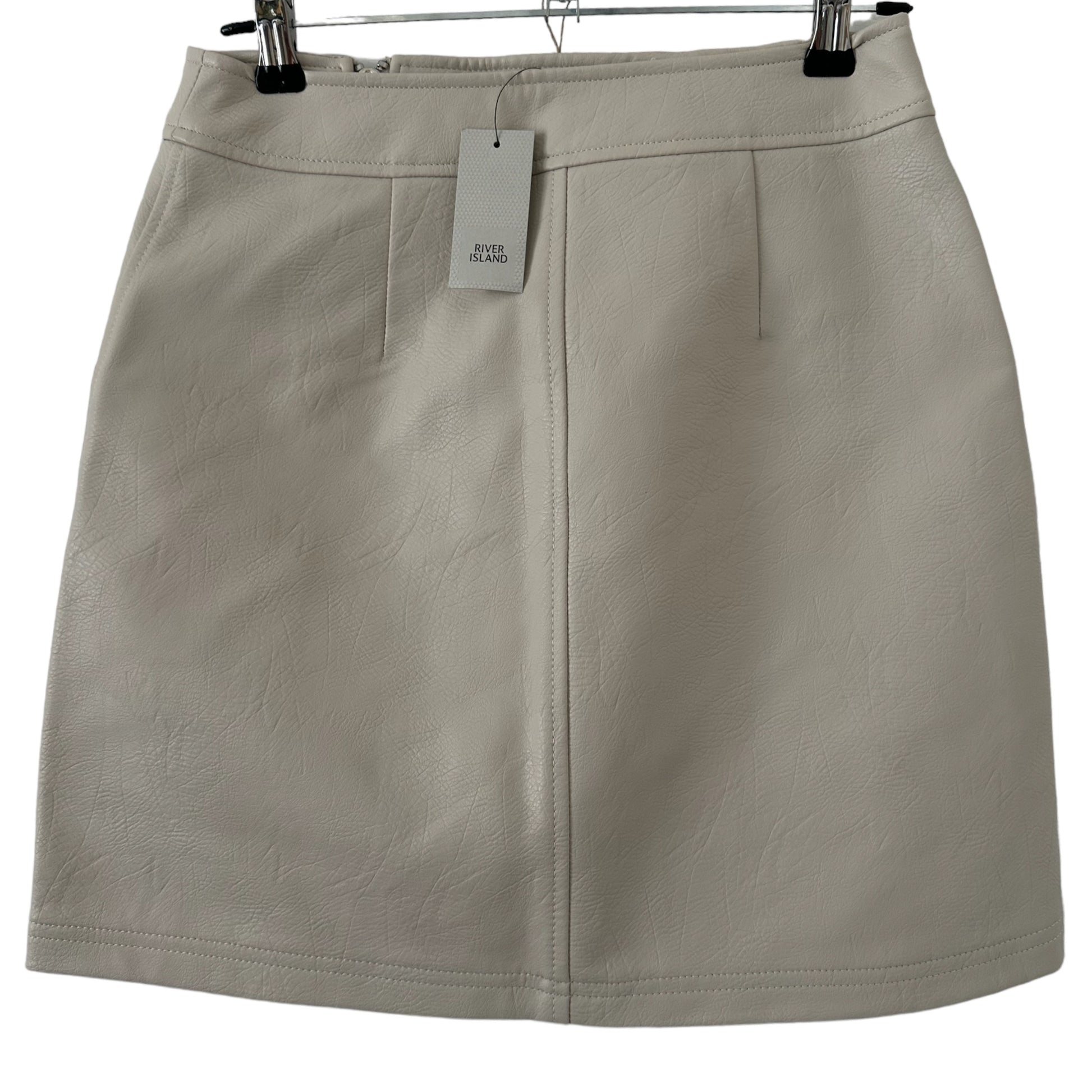 Cream Leather Feel Mini Skirt (NWT) 