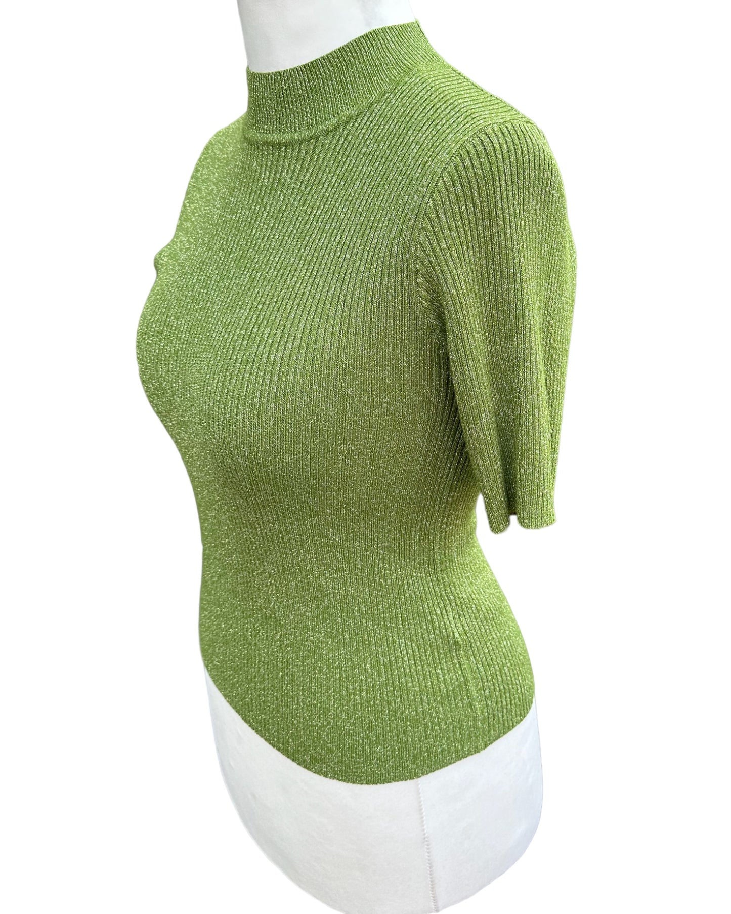 High Neck Green glitter Jumper