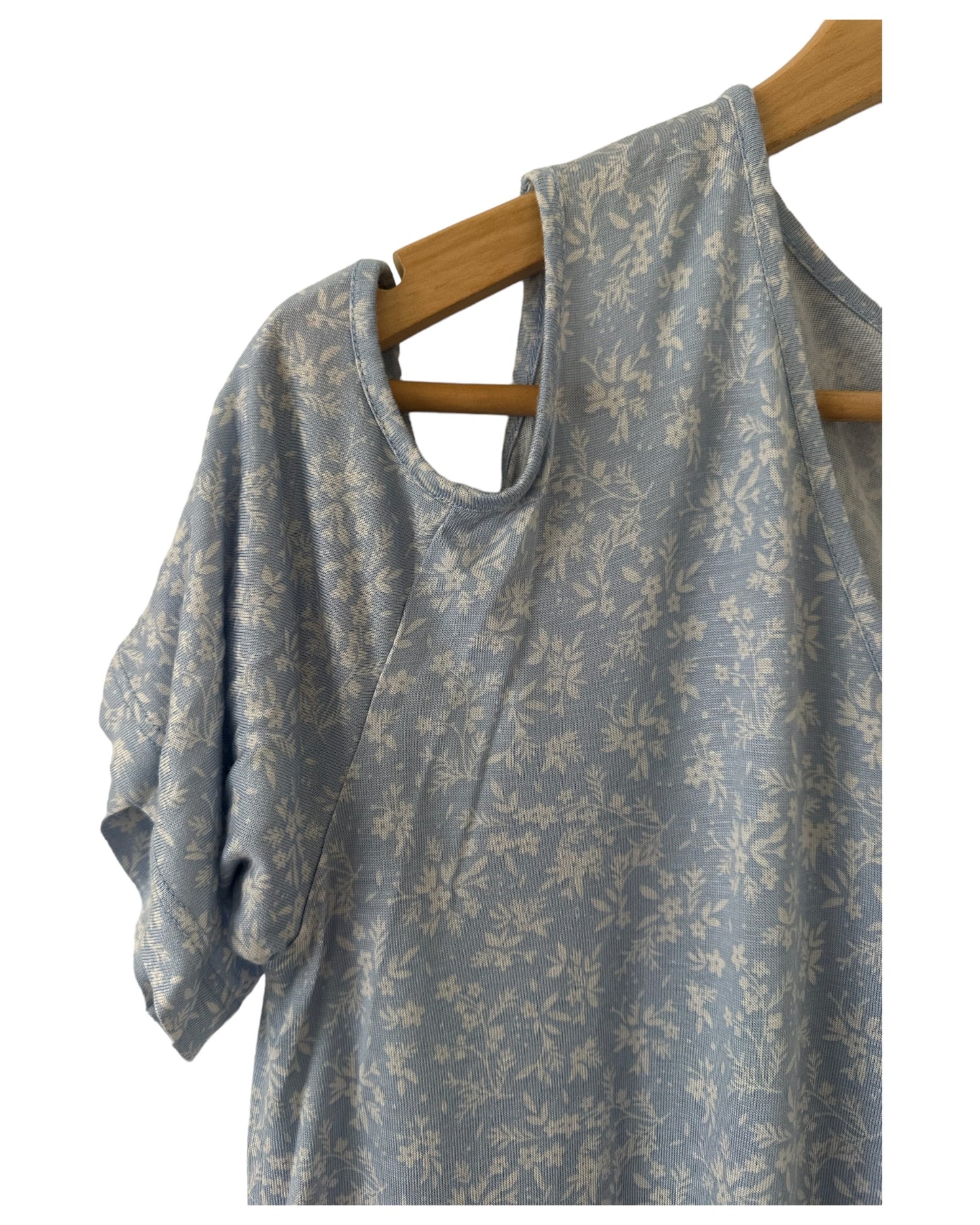 Studio Pale Blue Open Shoulder T-Shirts, Preloved 