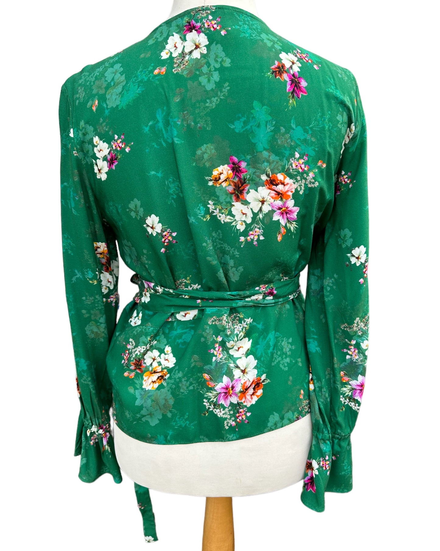 H&M Green Wrap Blouse