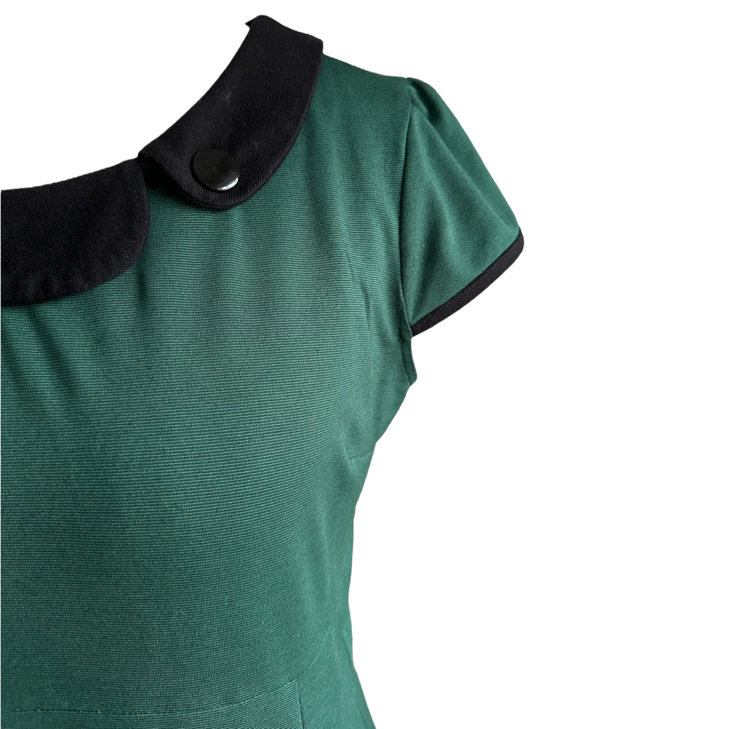 Black Collar Green dress