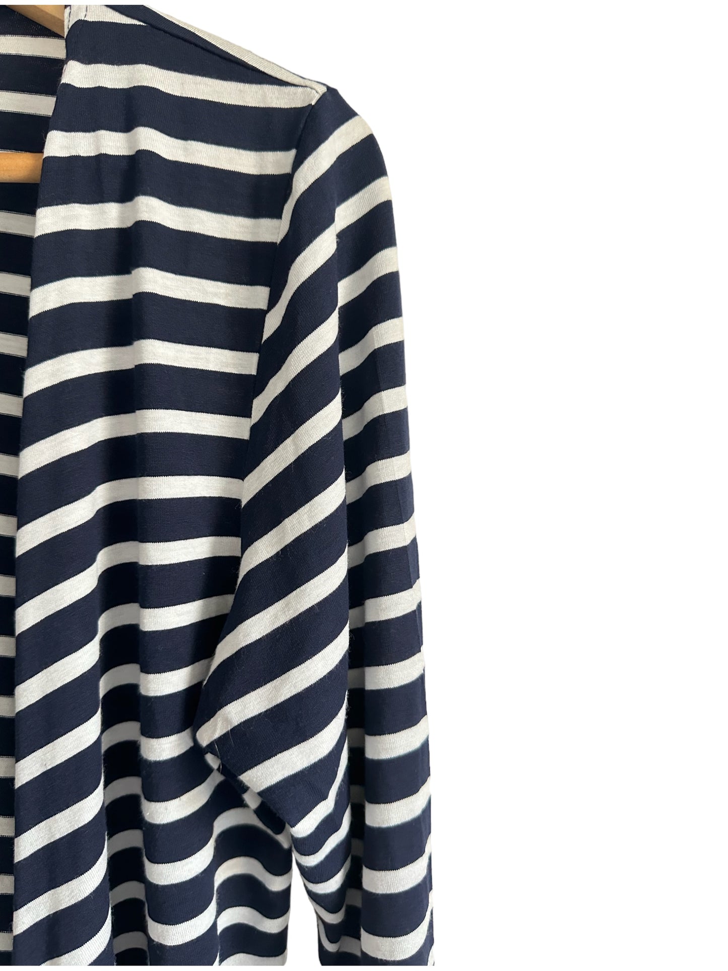 Navy Blue & White Crop Cardigan