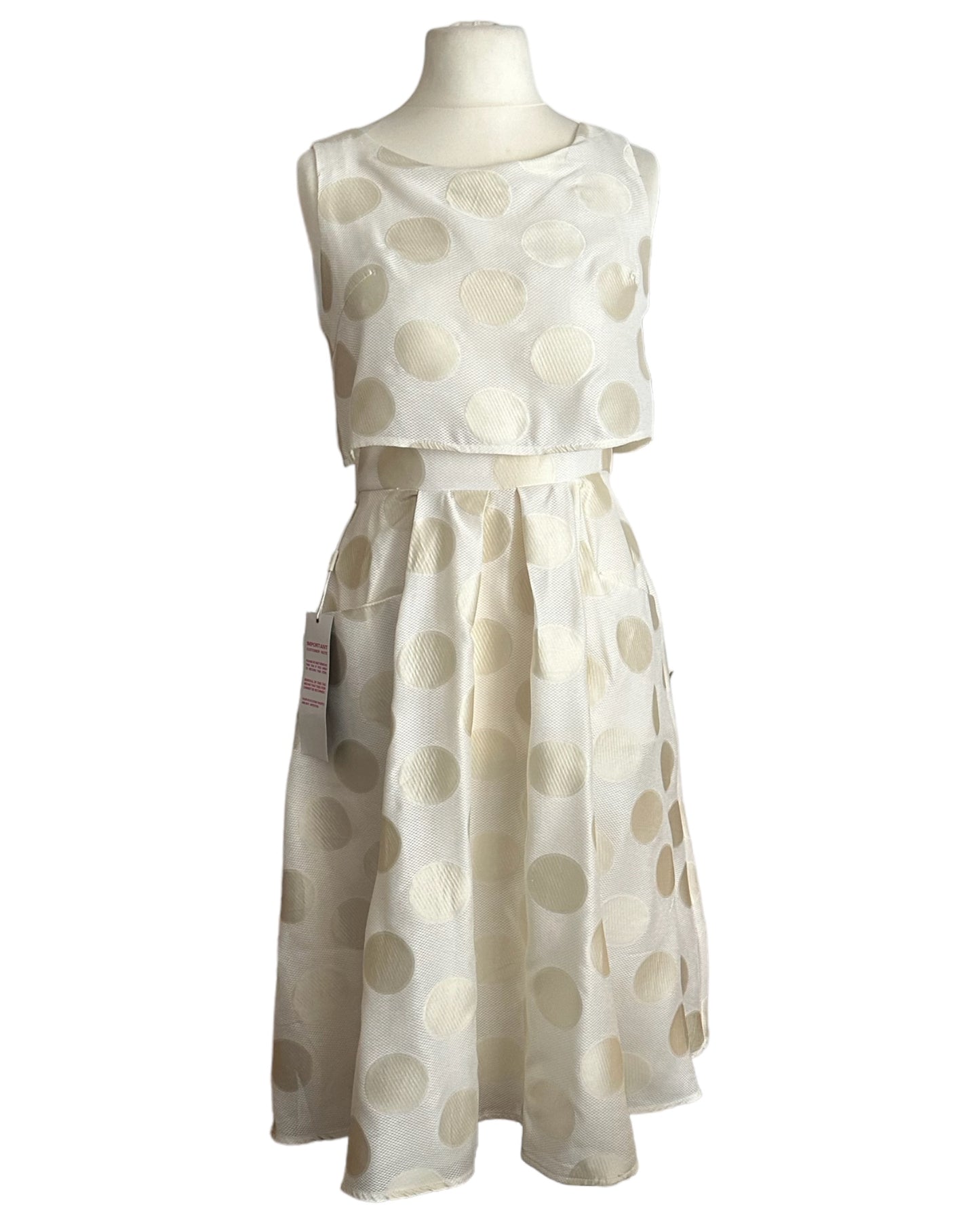 Cream dress with circles