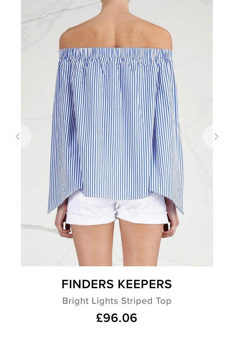 Blue and White Striped Shoulder Top