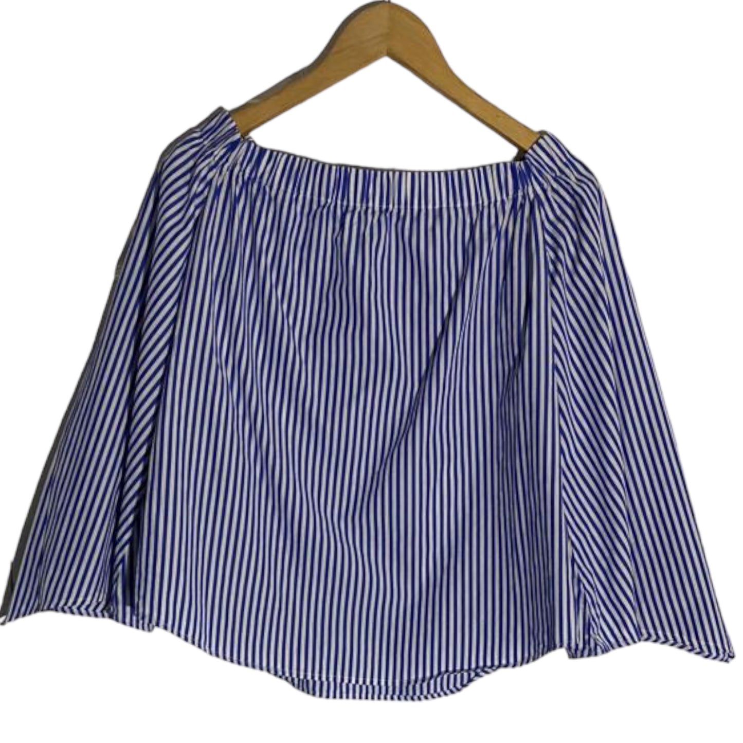 Blue and White Striped Shoulder Top