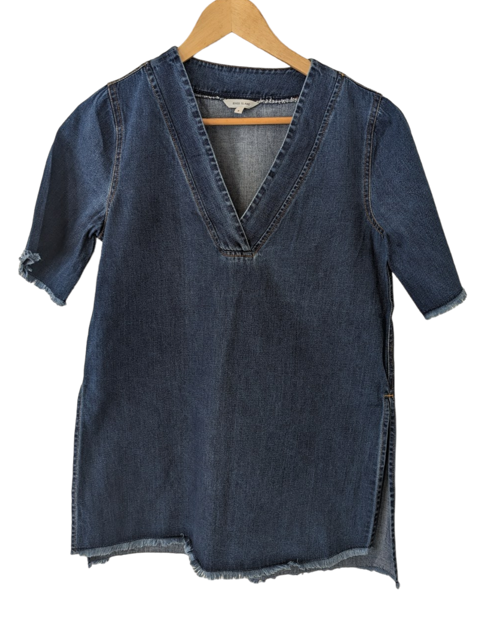 V Neck Denim Top