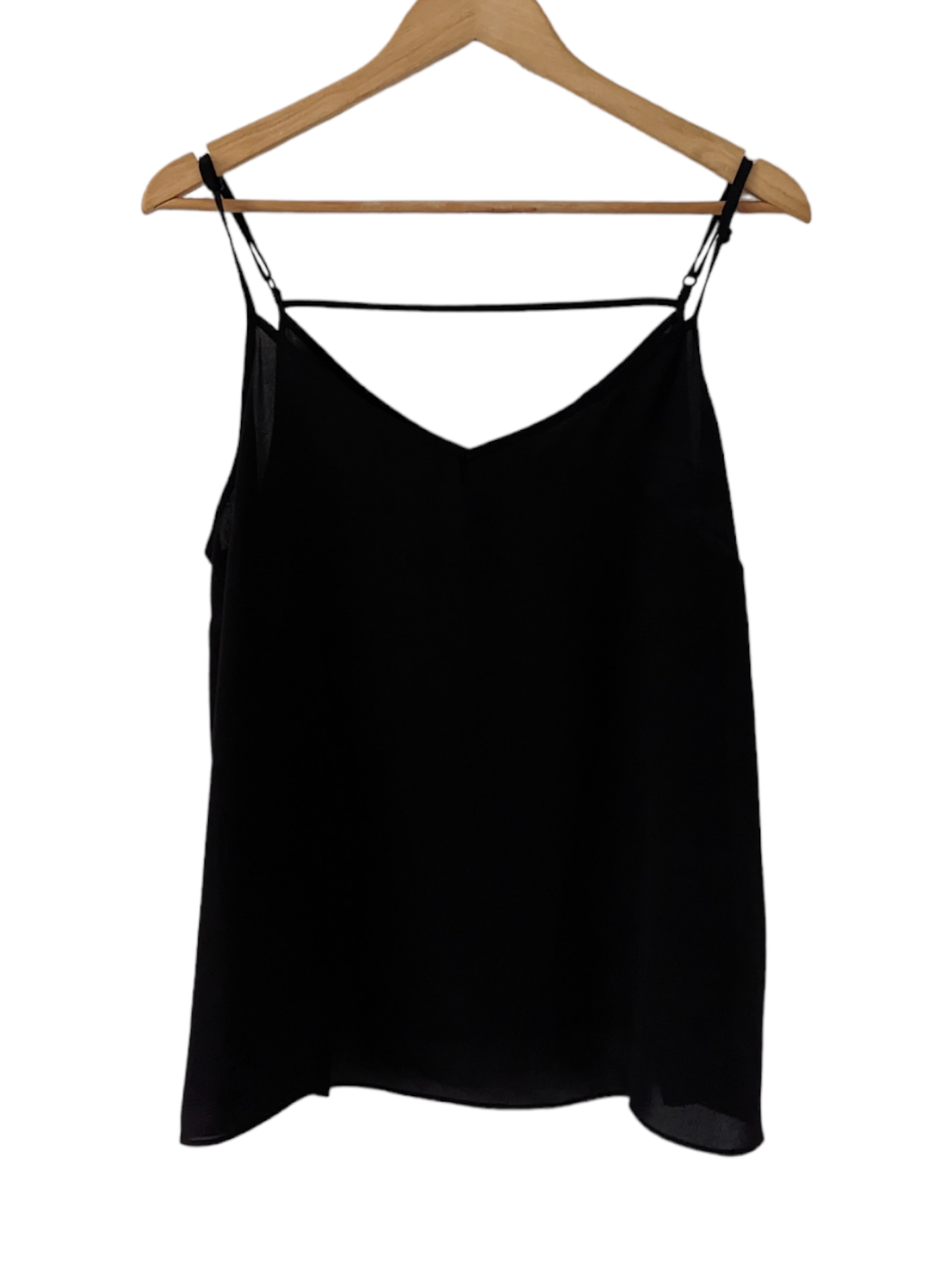 Preloved. This Perfect Everyday Black Cami Top from Primark is ideal for everyday wear with its classic design. The easy to care for fabric is lightweight and comfortable, making it a great pick for any season. Available in size 18, this cami is perfect for making a subtle yet stylish statement.