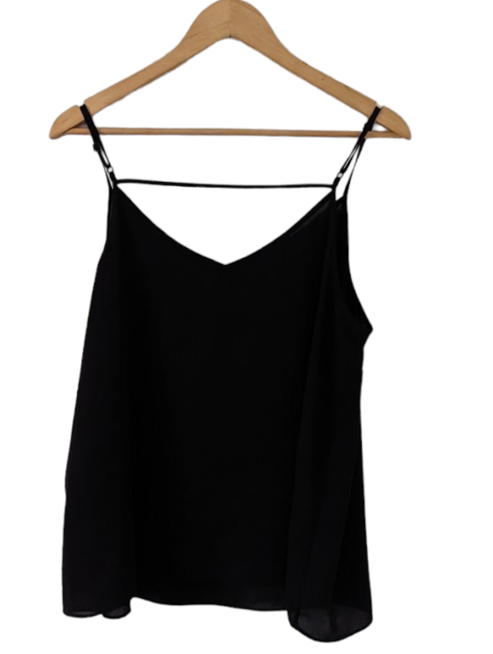 This Perfect Everyday Black Cami Top from Primark is ideal for everyday wear with its classic design. The easy to care for fabric is lightweight and comfortable, making it a great pick for any season. Available in size 18, this cami is perfect for making a subtle yet stylish statement.. Preloved