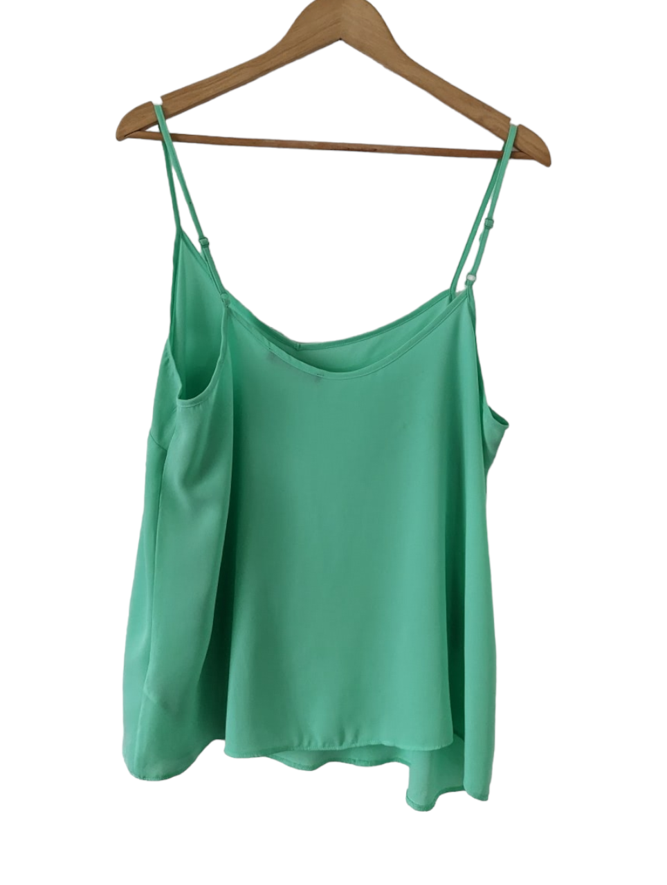 Preloved. This Perfect Everyday Green Cami Vest is perfect for any occasion. It has adjustable straps to ensure the perfect fit and is designed to keep you comfortable all day. Its atmosphere fabric is soft and breathable and its Size 18 is perfect for larger sizes. Get ready for your perfect everyday look!