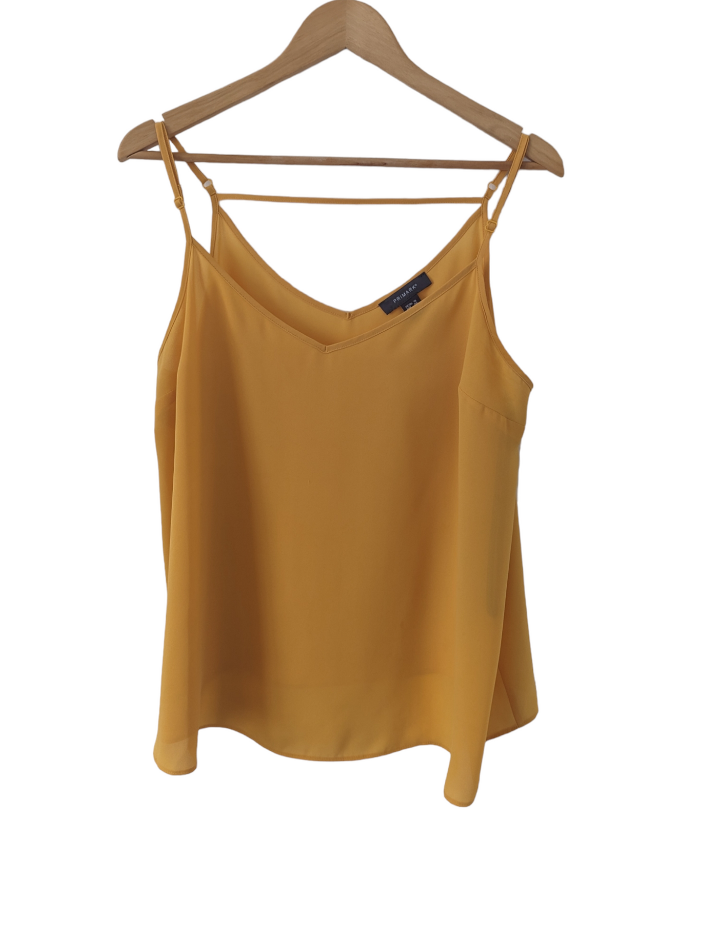 Preloved.  Our Perfect Everyday Cami Top in vibrant yellow is perfect for all occasions. Boasting a size 18, the cami is comfortable and easy to style throughout the week. Its simple design is timeless and adds a pop of colour to any look.